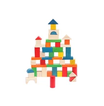 Fa építőkocka - 50 db