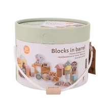 Jouéco® - Fa építőkocka állatokkal, 50 db