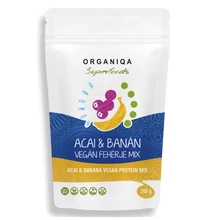100% bio acai-banán vegán fehérje mix 200 g - Organiqa
