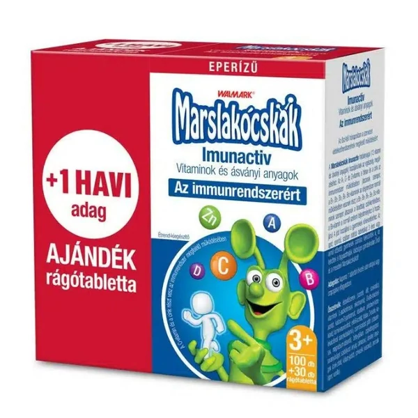 Walmark Marslakócskák Imunactiv rágótabletta epres ízben – 100+30db