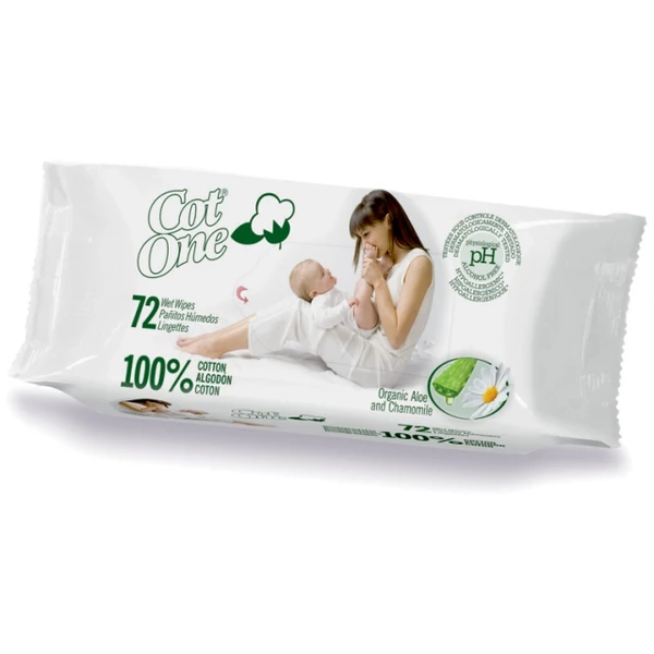 100% bio pamut törlőkendő 72 db - Cot One