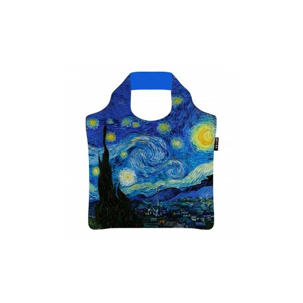 Rövid fülű bevásárlótáska cipzárral Starry Night by Vincent van Gogh - ecozz