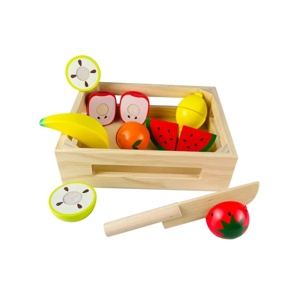 Tépőzárral vágható fa játék gyümölcsök