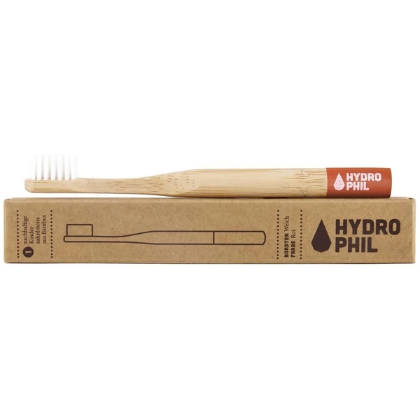 Bambusz fogkefe gyerekeknek lágy (soft) sörtével piros - Hydrophil 