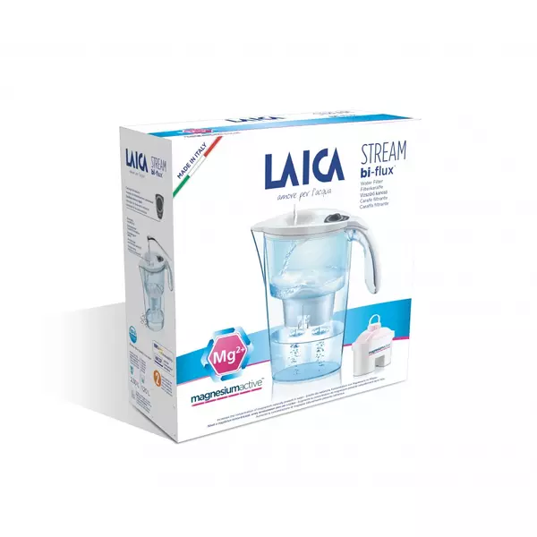 Laica Stream Line fehér vízszűrő kancsó 1 db magnéziumos szűrőbetéttel