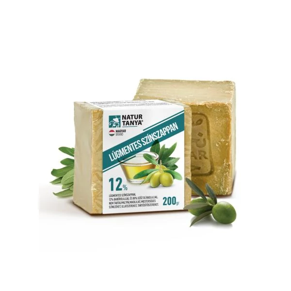 Lúgmentes Színszappan - 12% Babérfaolaj és 88% Olívaolaj 200 g - Natur Tanya