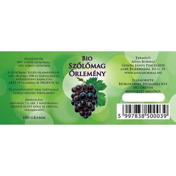 Bio szőlőmag őrlemény 100 g