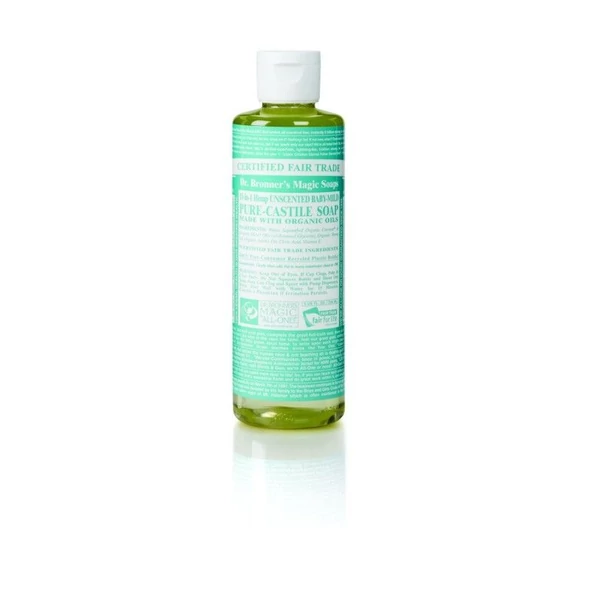 Folyékony szappan és tusfürdő illatmentes bio 240 ml - Dr. Bronners