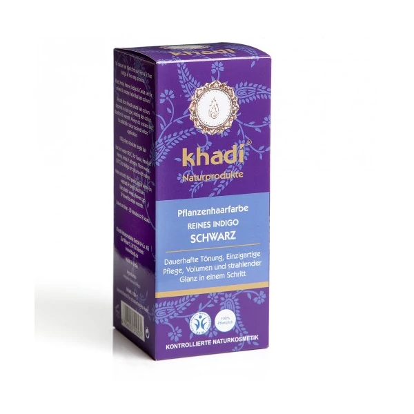 Hajfesték por kékesfekete (reines indigo schwarz) 100 g - Khadi