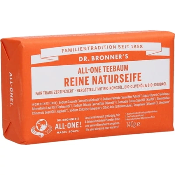 Szilárd szappan teafa 140 g - Dr. Bronners