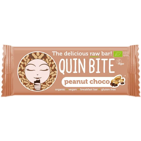 Quin Bite bio nyers szelet csoki-földimogyoró 30 g