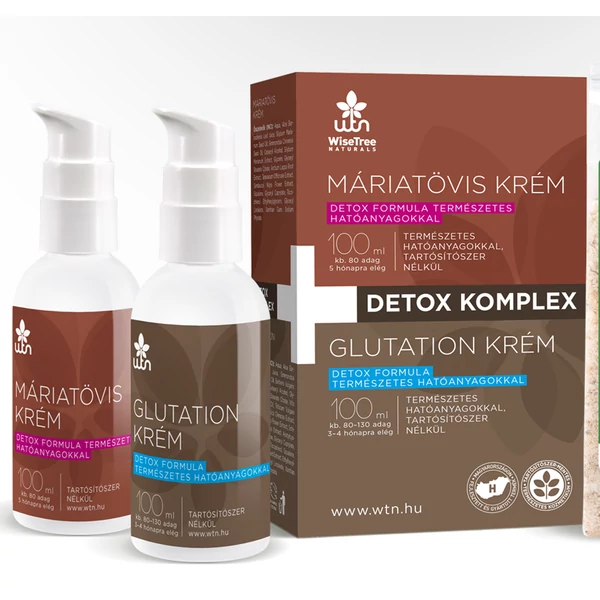 Detox komplex (Máriatövis krém 100 ml+Glutation krém 100 ml) - Wise Tree Naturals