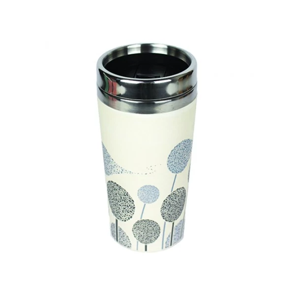 Bambusz termoszpohár fém tetővel 500 ml dandelions - Woodway