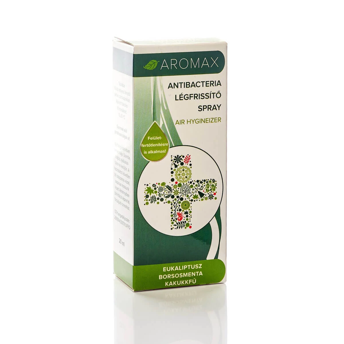 Antibacteria légfrissítő spray Eukaliptusz-Borsosmenta-Kakukkfű - Aromax