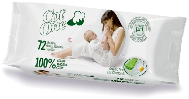 100% bio pamut törlőkendő 72 db - Cot One