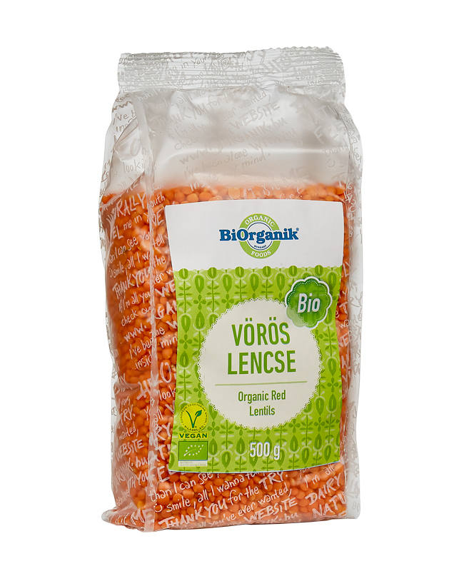 Vöröslencse bio 500 g - Biorganik