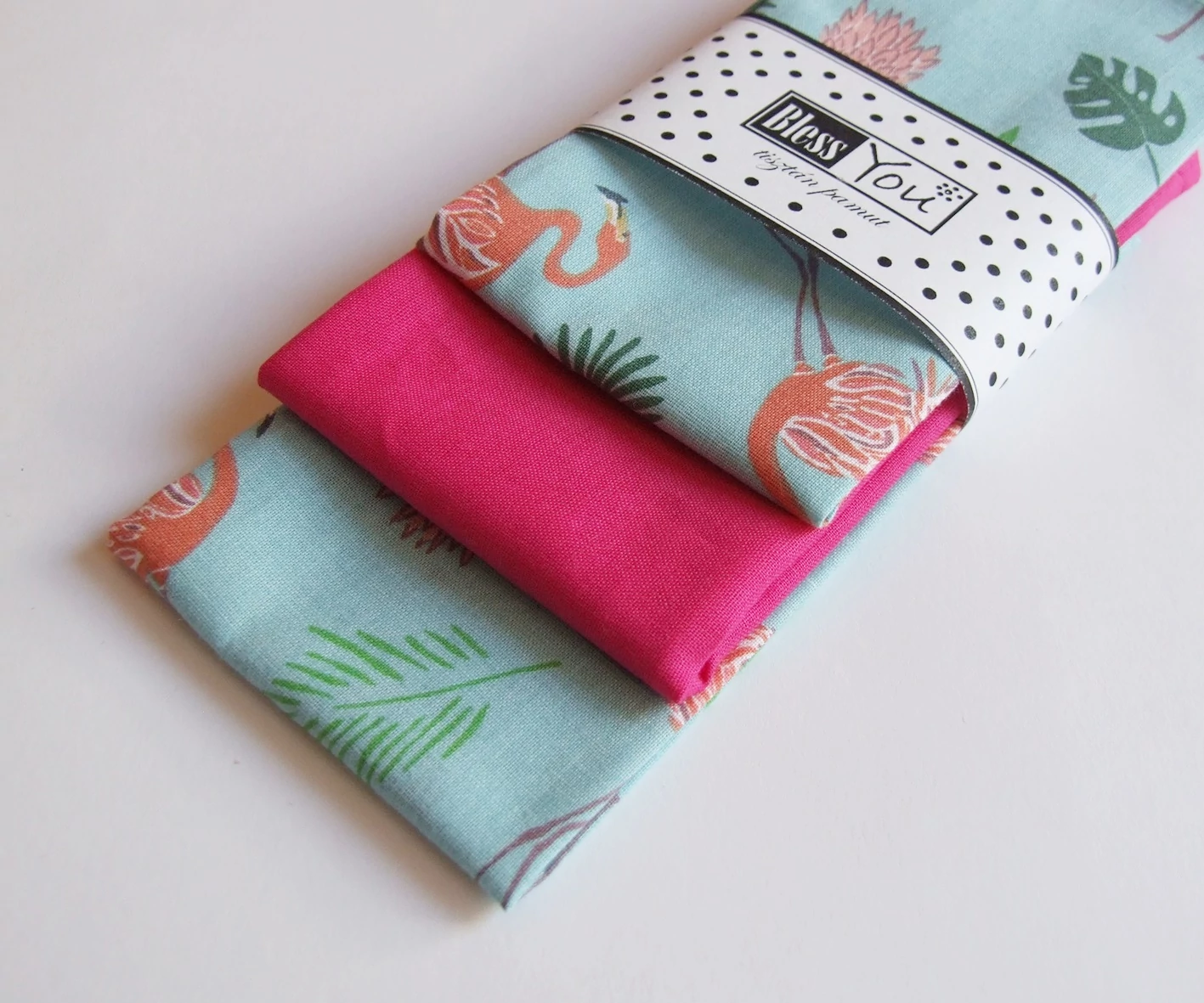 Textil zsebkendő M méret flamingós 3 db-os - Bless You