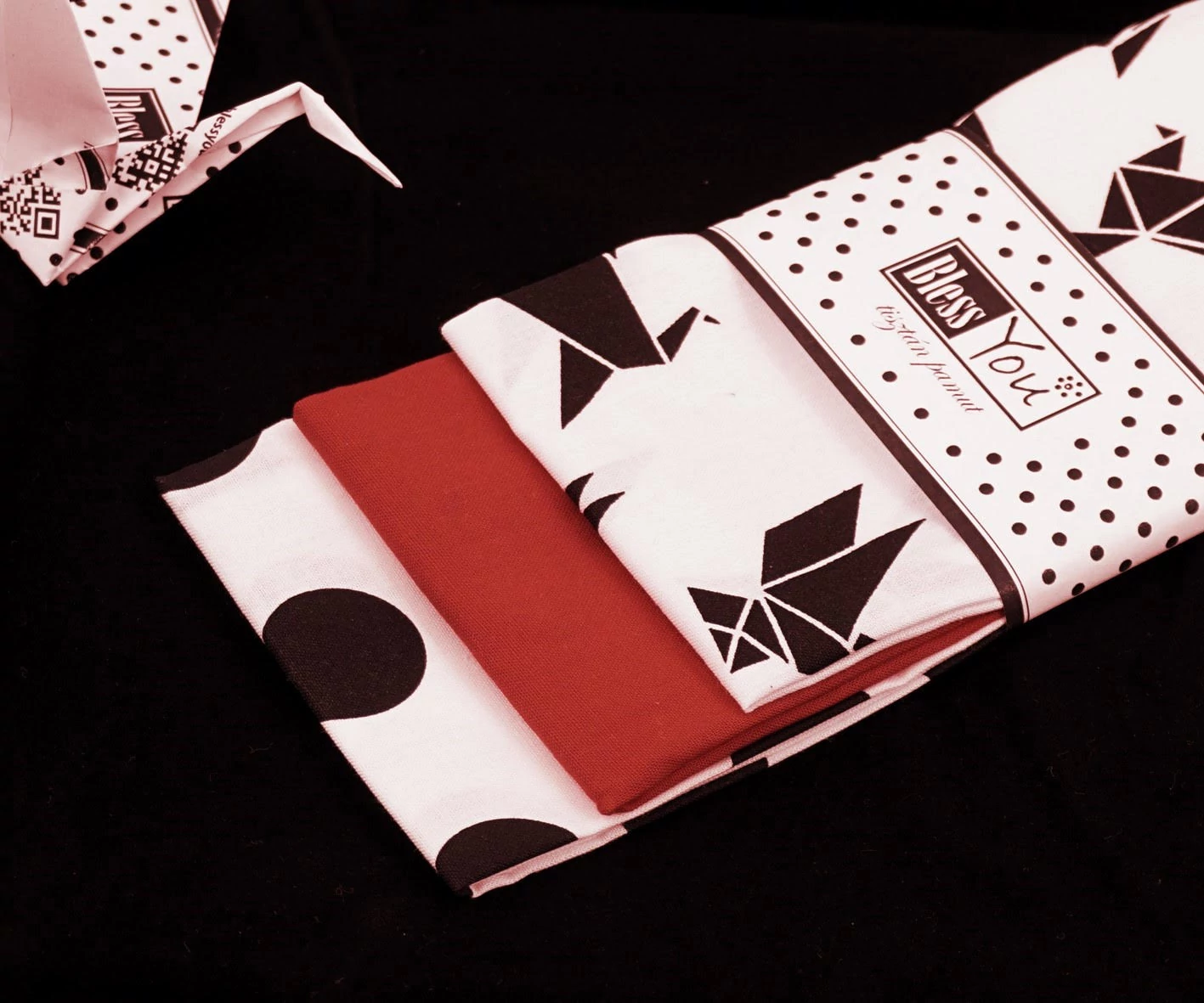 Textil zsebkendő L méret origami 3 db-os - Bless You