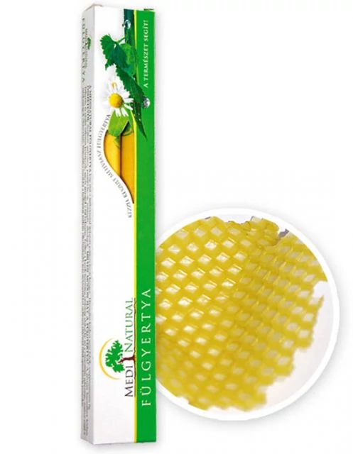 Méhviasz fülgyertya (natúr) 2 db - Medinatural