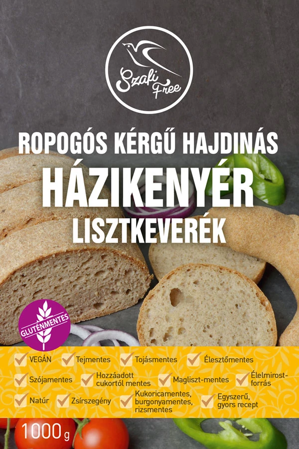 Ropogós kérgű hajdinás házikenyér lisztkeverék 1000 g - Szafi Free