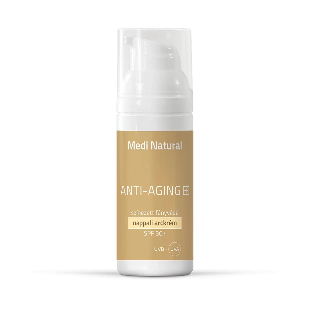  Anti-aging+ Színezett fényvédő nappali arckrém SPF 30+ - Medinatural