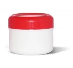 Kozmetikai tégely PP fehér-piros 75 ml