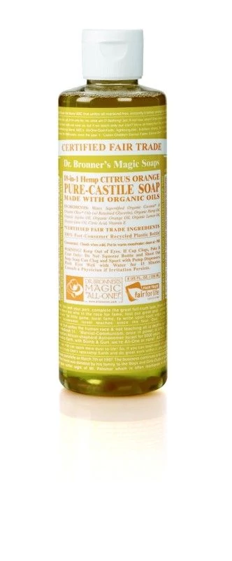 Folyékony szappan és tusfürdő citrus-narancs bio 240 ml - Dr. Bronners