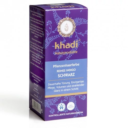 Hajfesték por kékesfekete (reines indigo schwarz) 100 g - Khadi