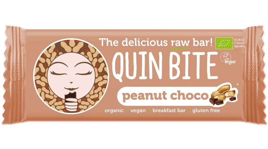 Quin Bite bio nyers szelet csoki-földimogyoró 30 g