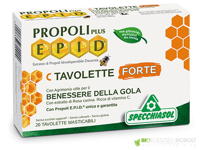 Cukormentes propolisz FORTE szopogatós tabletta C vitaminnal 20 db - Specchiasol