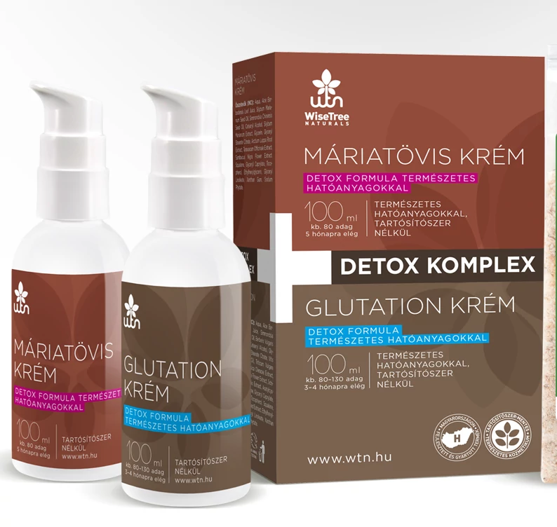 Detox komplex (Máriatövis krém 100 ml+Glutation krém 100 ml) - Wise Tree Naturals