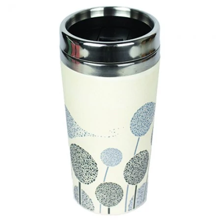 Bambusz termoszpohár fém tetővel 500 ml dandelions - Woodway